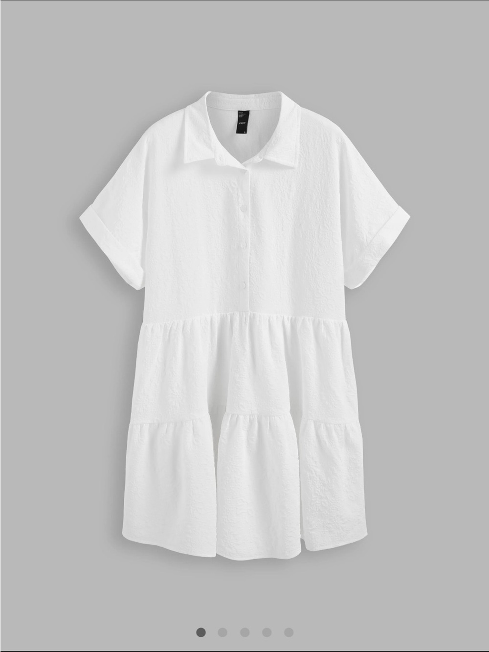 JACQUARD COLLAR FLORAL MINI DRESS